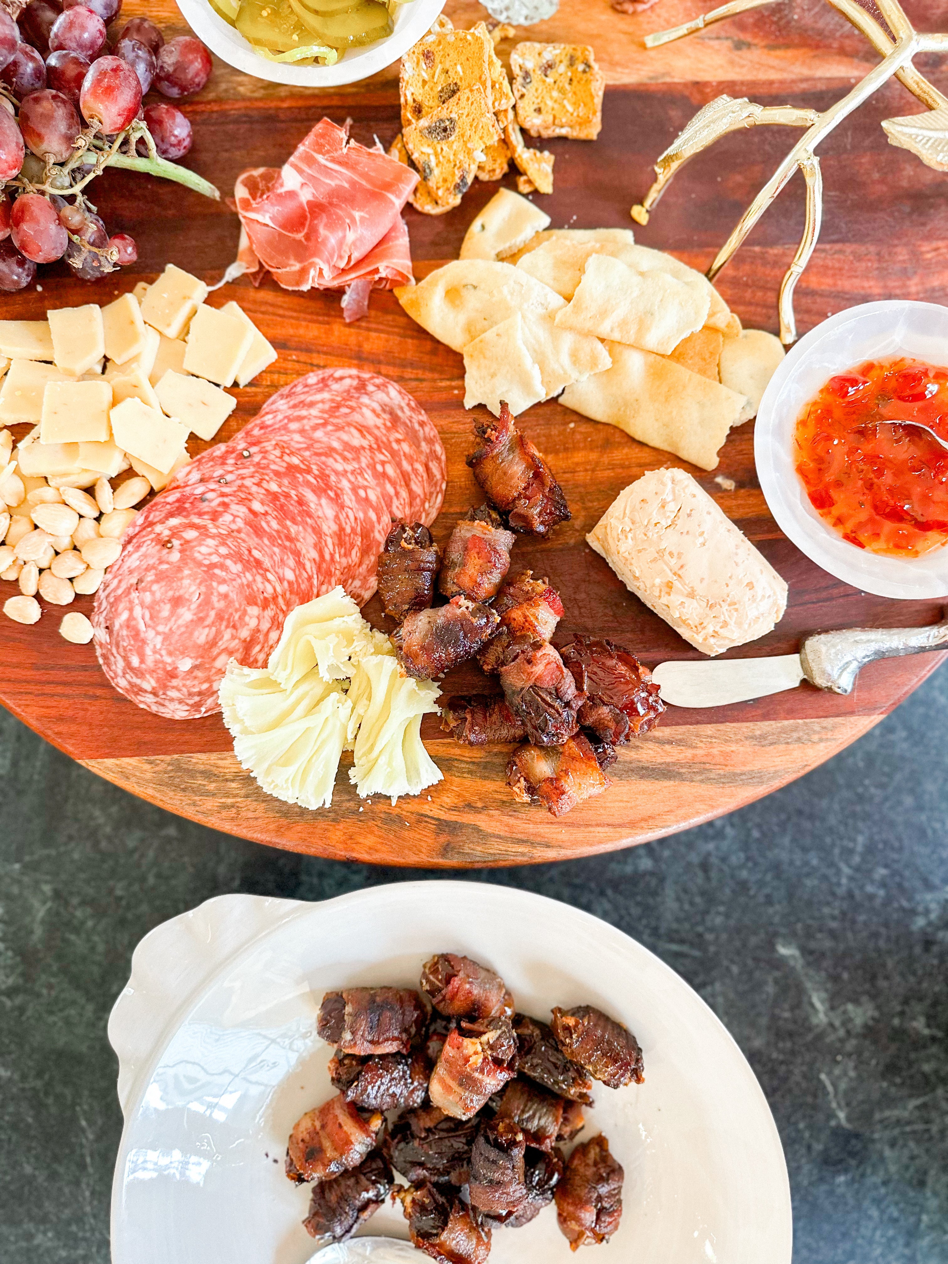 Bacon-Wrapped Dates with Mascarpone & Hot Honey