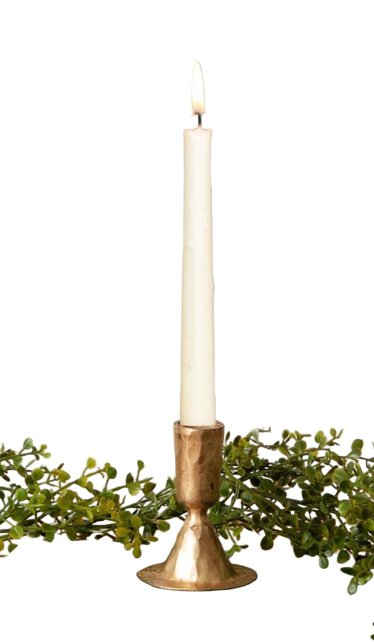 Gold Tone Hammered Candle Holder