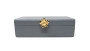 Gold Flower Grey Decorative Box
