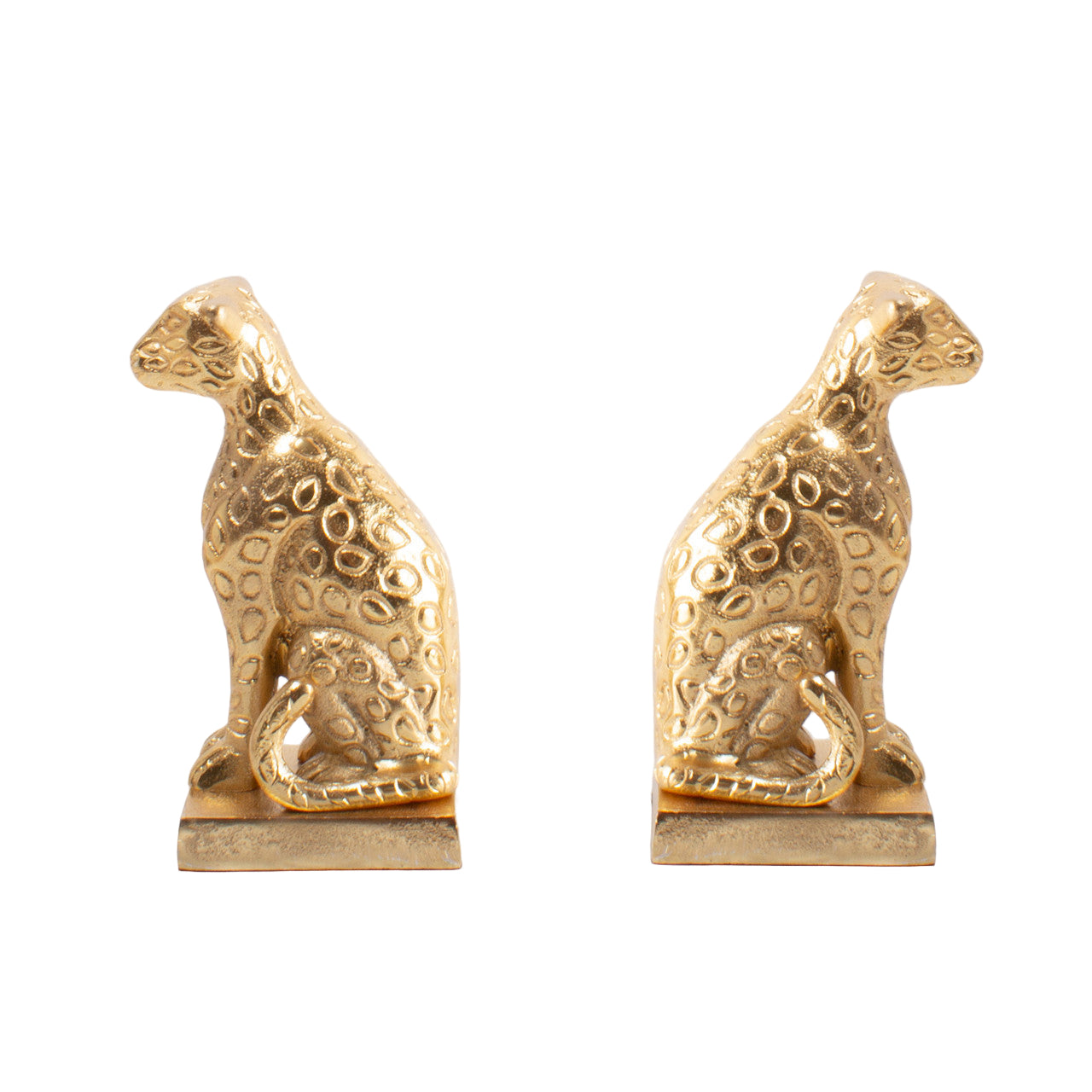 Gold Leopard Bookend Set