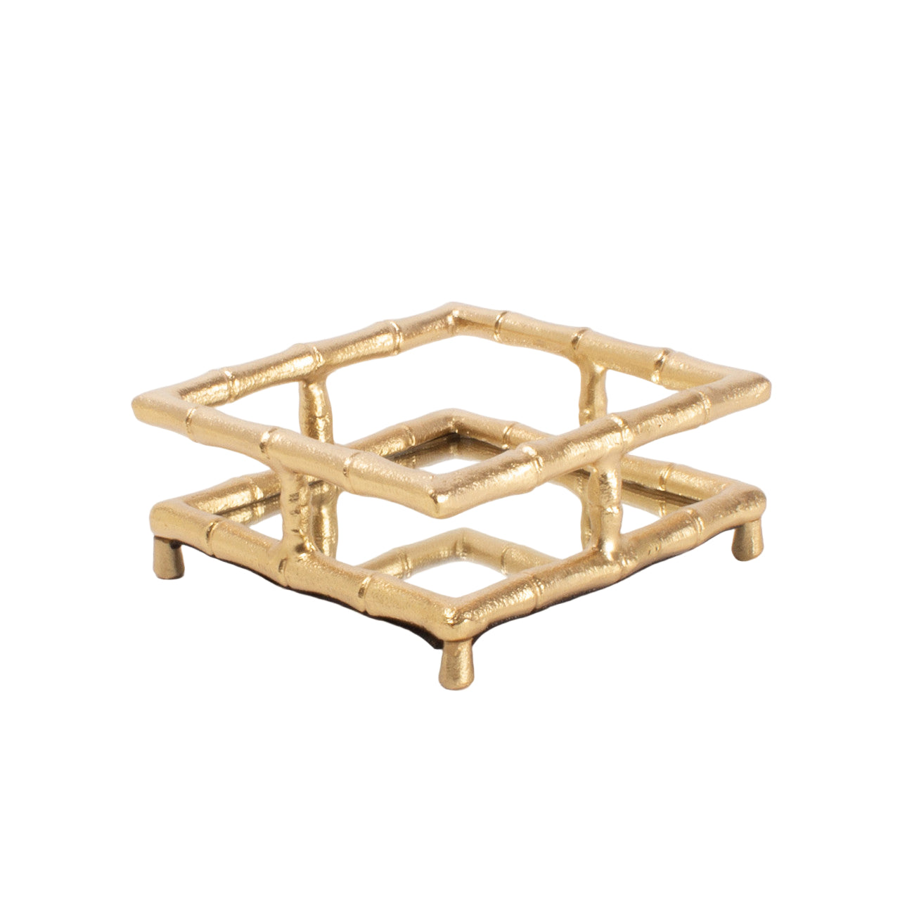 Gold Bamboo Cocktail Napkin Tray