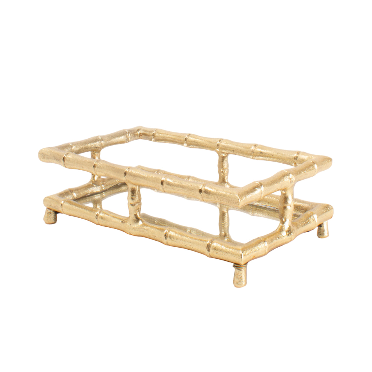 Gold Bamboo Guest Towel Tray