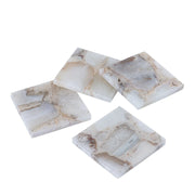 White Agate Coaster Set