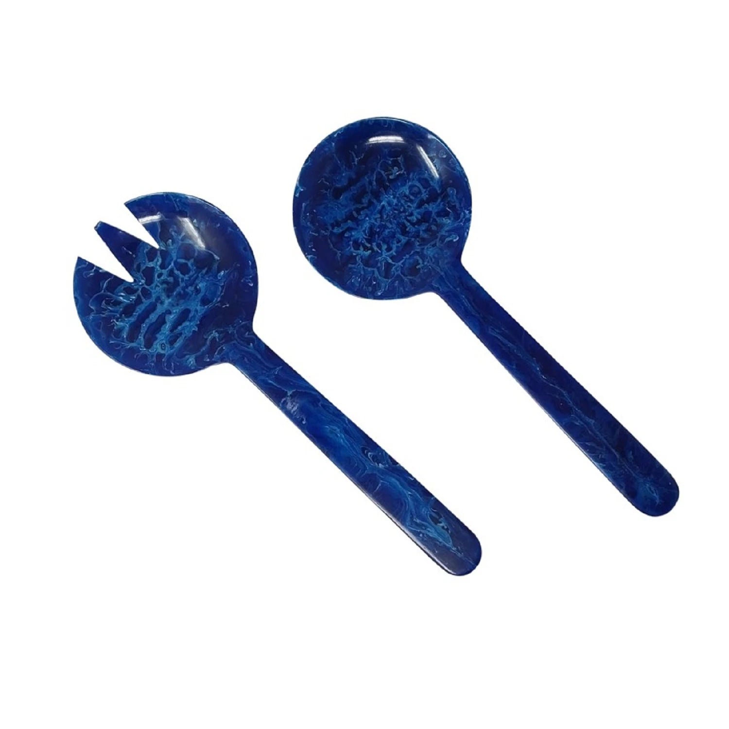 Blue Resin Salad Servers