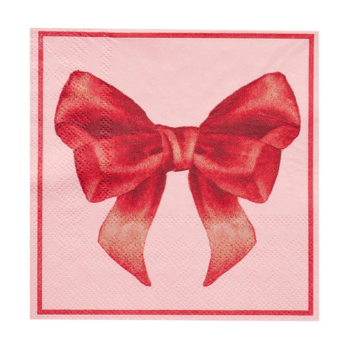 Pink Bows Cocktail Napkin