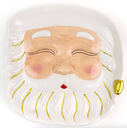 White Santa Dessert Plate