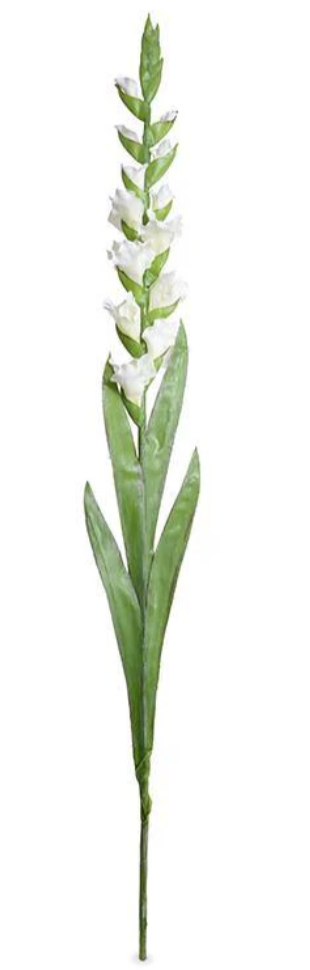 48in White Gladiolus Flower Stem