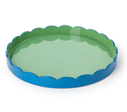 Large Scalloped Blue/Green Tray