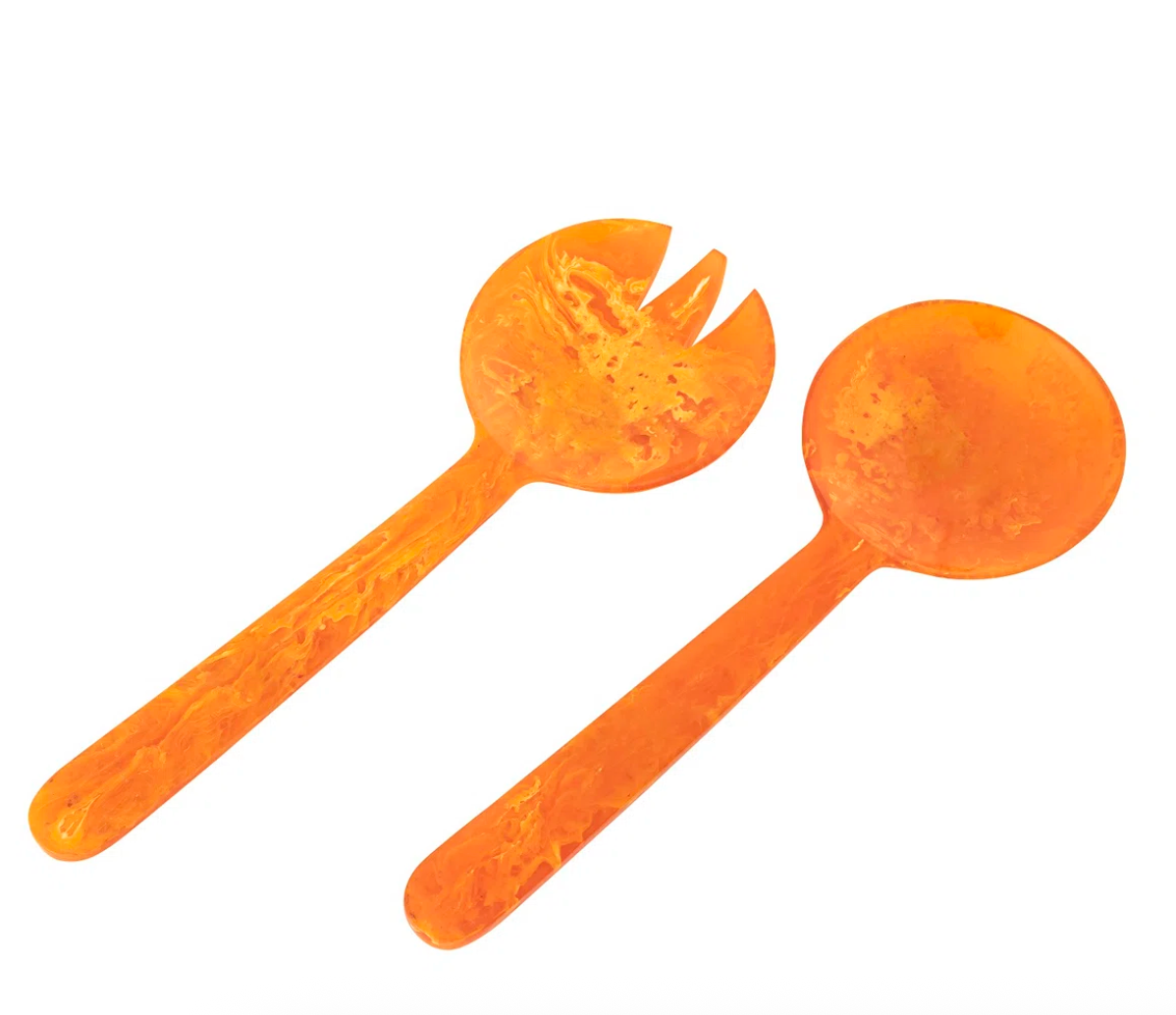 Orange Resin Salad Servers