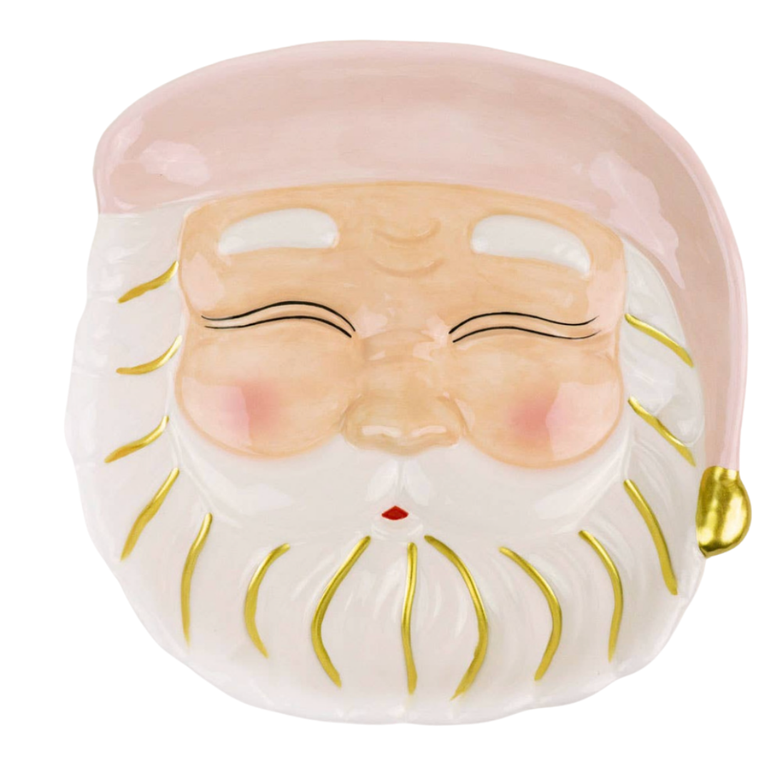 Pink Santa Dessert Plate