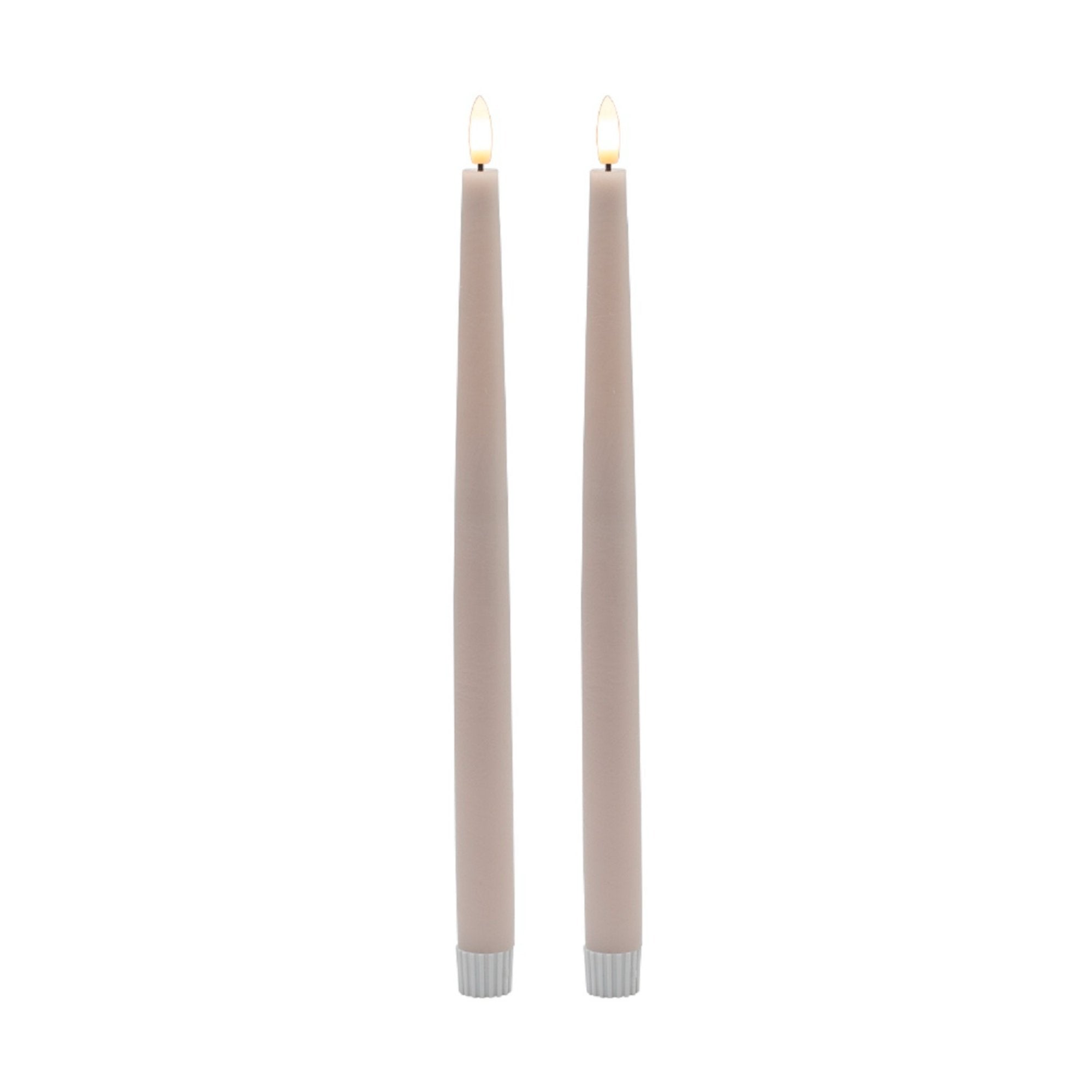 Pink Flameless Taper Candle Set