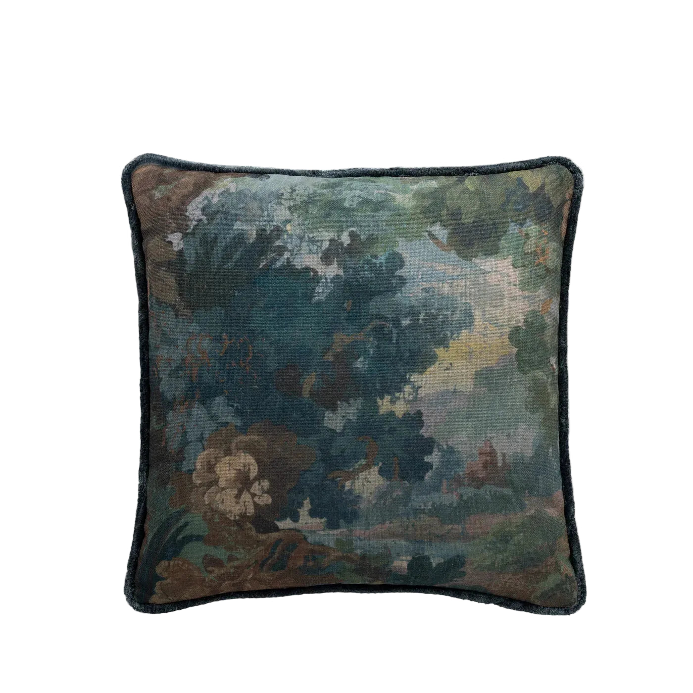 Tapestry Blue Feather Pillow